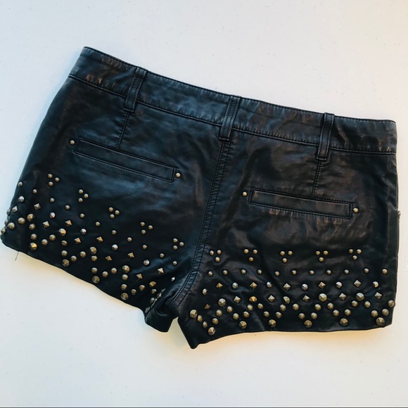 Free People Studded Rocker  Vegan Leather Shorts 2 - Picture 9 of 10